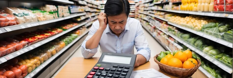 homme calculant le cout de la vie